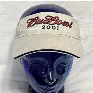 Vintage BUD BOWL 2001 Vintage BUD BOWL 2001 TAN ADJUSTABLE VISOR HAT